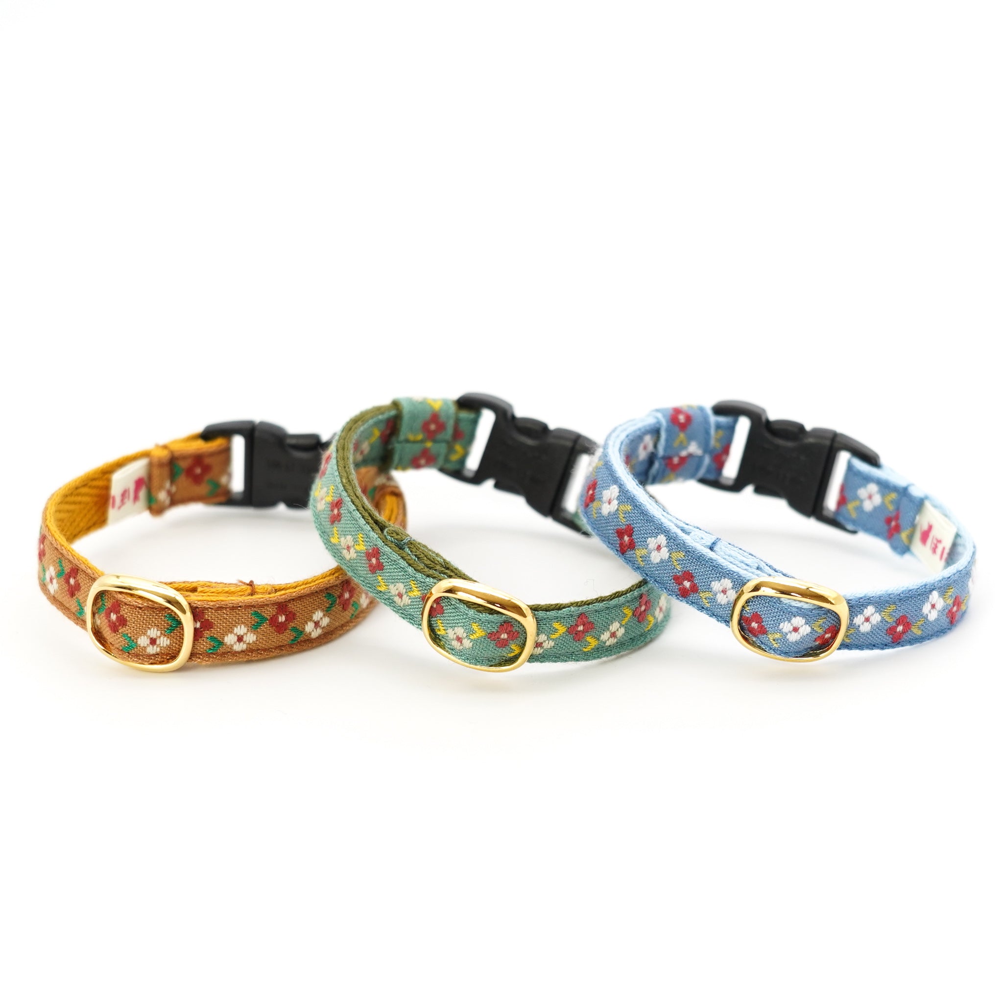 チロル猫首輪 フルーロン ライトイエロー｜ぽぽねこ公式オンラインショップ