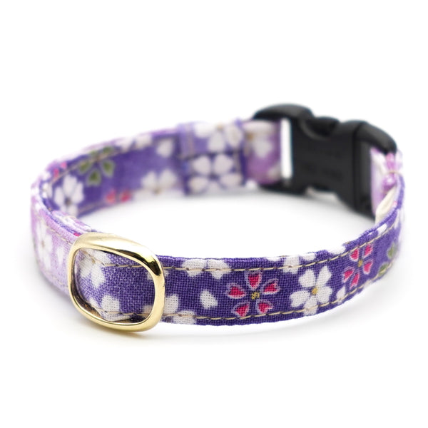 猫首輪　はんなり桜　パープル